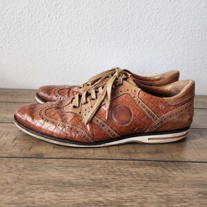 Galizio Torresi Shoes Mens 13 EU 46 Tan Leather Oxford Lace Up SOLES NEED REPAIR